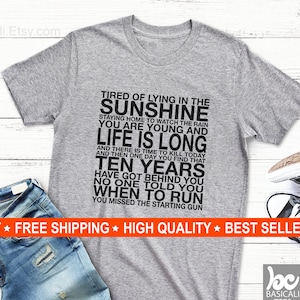 Pink Floyd Lyrics T-Shirt: Time, Unisex Fan Tee