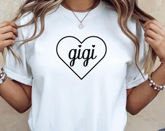 Gigi Heart Shirt, Soft Comfy Tee, Grandma Gift