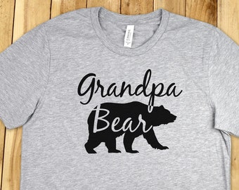 Grandpa Shirt, GRANDPA BEAR SHIRT, Mens, Grandpa, Gifts for Grandpa, Father Bear Shirt, Grandfather Gpa Grandpa Papa Pop Abuelito