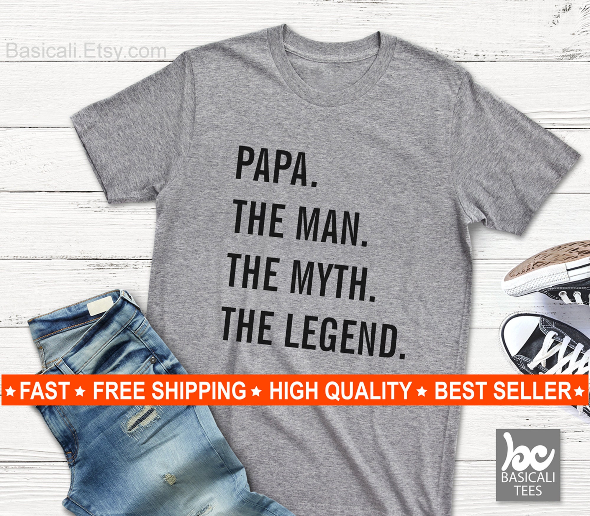 Gifts for Men Grandpa Papa The Man The Myth The Legend Dad Shirt