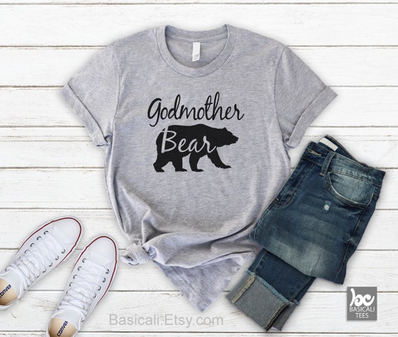 Godmother Shirt Godmother Gift Shirt Godmother Bear Baptism | Etsy