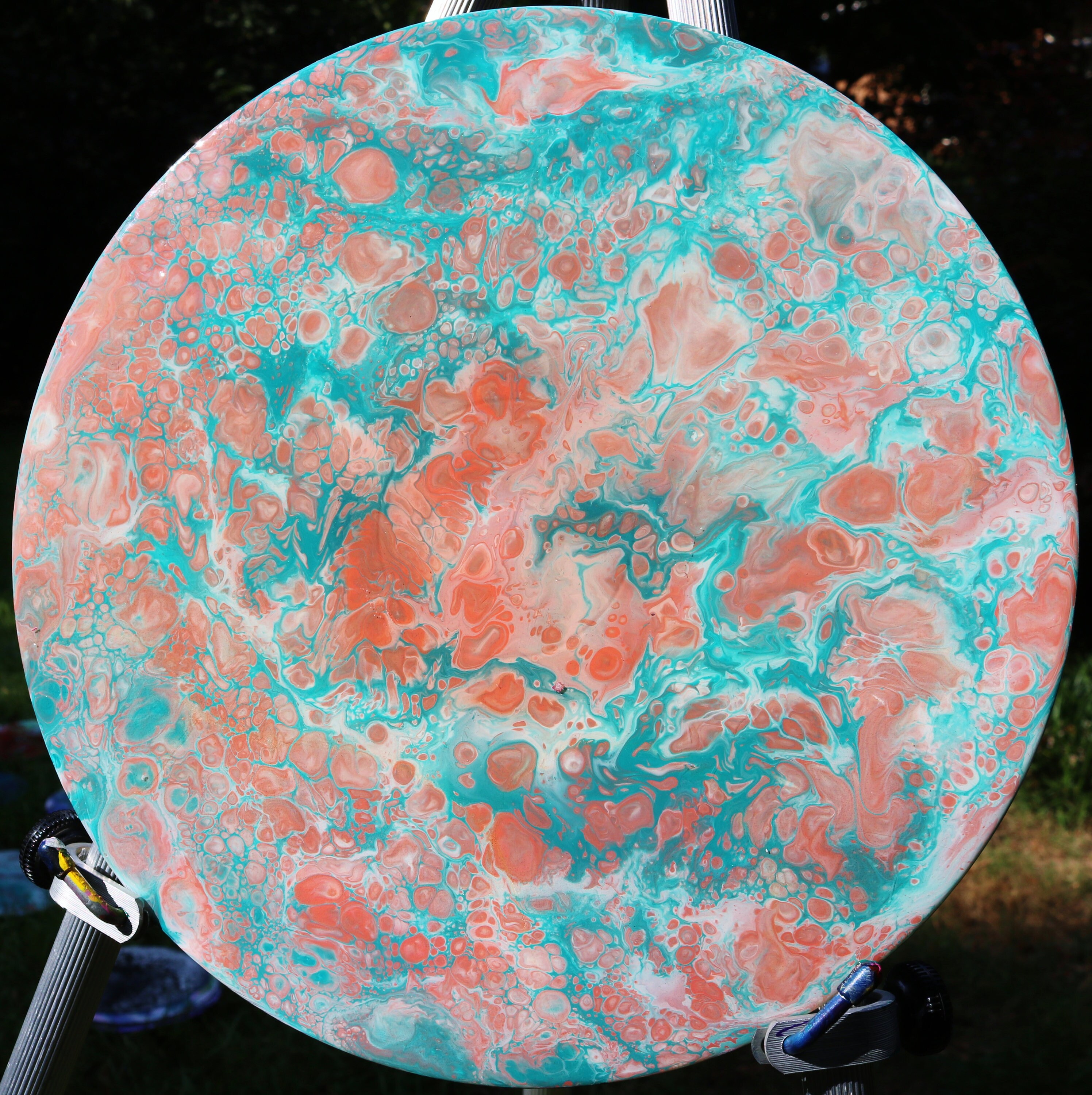 SALE sea pebbles II mixed media resin art // fluid painting Etsy