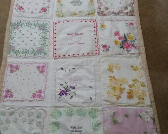 Vintage hankie quilts and t-shirt quilts and various other quilts