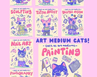 ART Cat Prints, ceramics, painter, printmaking, photography, Handmade Prints, decoration, art poster, art print, Small Prints, studio decor