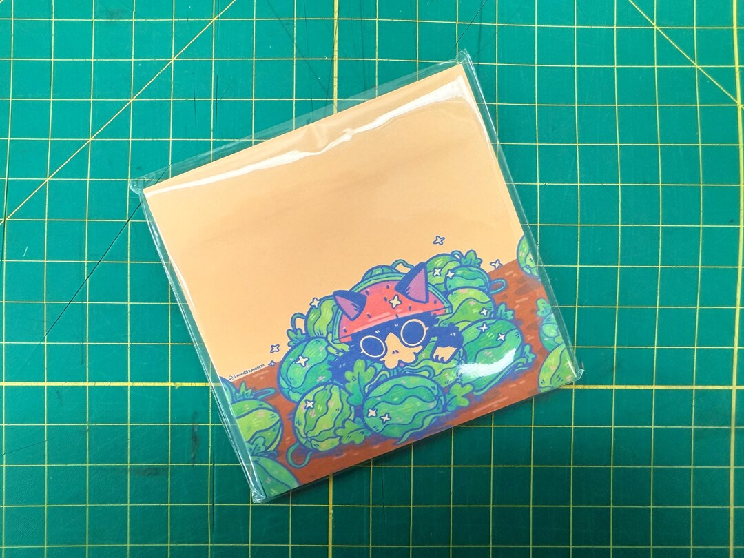 Cute Watermelon Cat LARGE Post It Notes, Sticky Notes, Cute Stationery ...