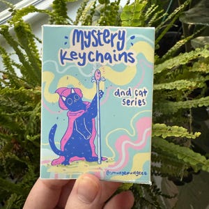 Mystery Box Cute Cat Dnd Classes Acryl Schlüsselanhänger, Katze Schlüsselanhänger,Dungeons and Dragons, Barden, Magier, Zauberer, Schurke, bg3