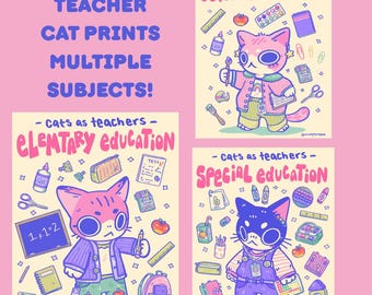 TEACHER (all subjects) Cat Prints, Classroom decor, science, history, elementary