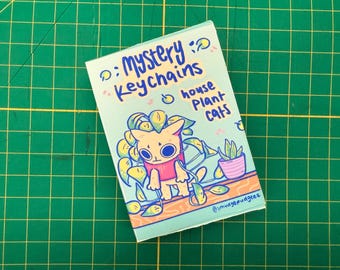 Mystery Box Cute houseplant Themed Acrylic Keychains, Cat