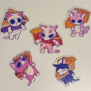 Stickers chat tarte, lot d'autocollants, autocollants sur le thème kawaii, autocollants en vinyle, agenda, autocollants pour ordinateur portable, bouteille d'eau, décalcomanie, nourriture de Thanksgiving