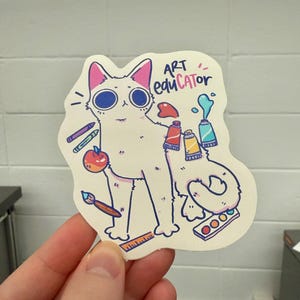 Art EduCATor Aufkleber, Kunstlehrer Aufkleber, Vinyl Aufkleber, Planer Wasserflasche Laptop Aufkleber Abziehbilder