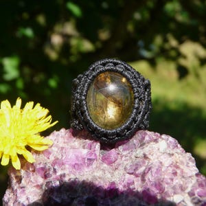 Energy Healing Gift for Women Natural Citrine Crystal Ring, Chakra Stone Jewelry.