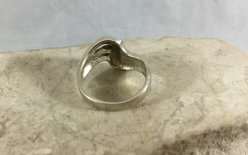 Vintage 925 Sterling Silver Man Woman Unisex Ring Swirl S Wave Shape Cutout Design Size 6.75
