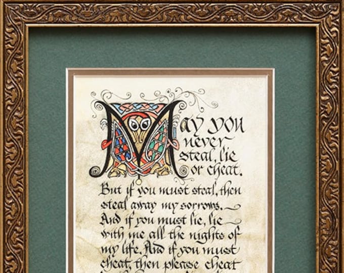 Wedding Toast-may You Never Steal, Lie or Cheat. - Etsy