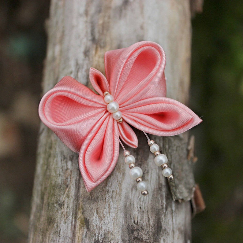 Toddler Hair Clip With Alligator Butterfly Hair Clip Kanzashi Etsy UK