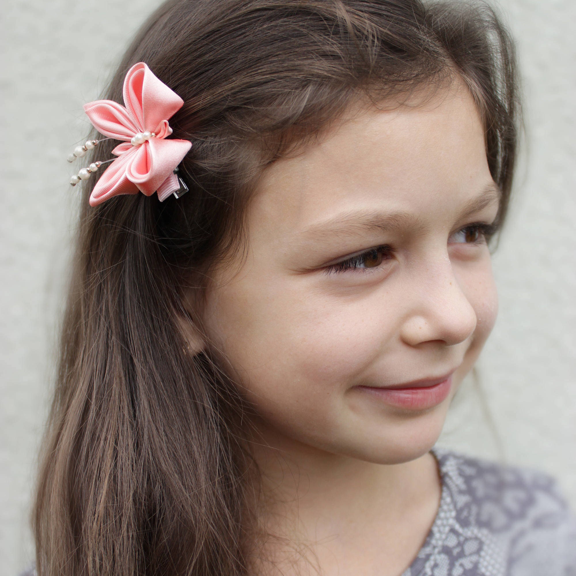 Toddler Hair Clip With Alligator Butterfly Hair Clip Kanzashi Etsy UK