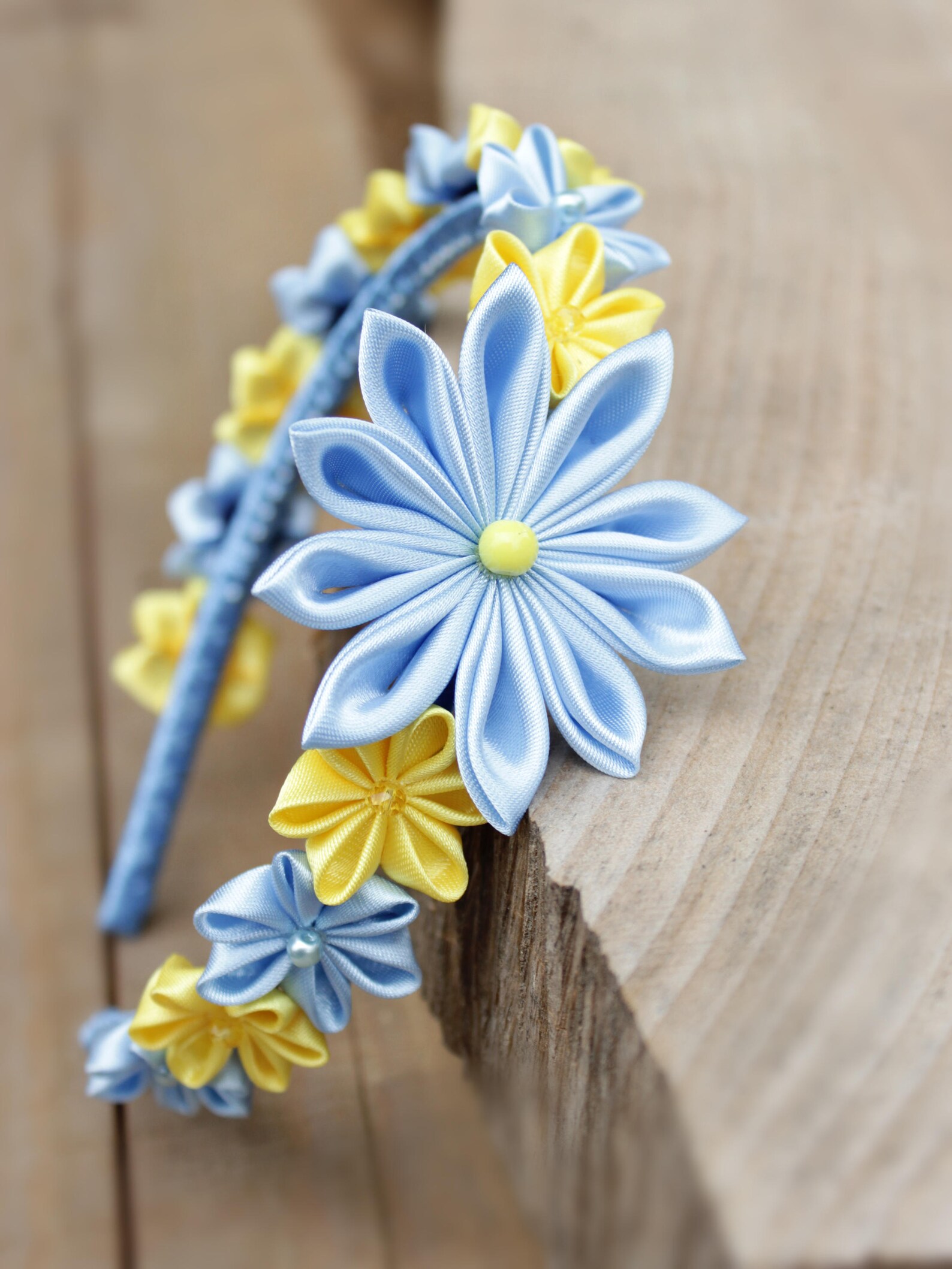 Baby blue headband Flower girl headband Flower girl gift Blue Etsy