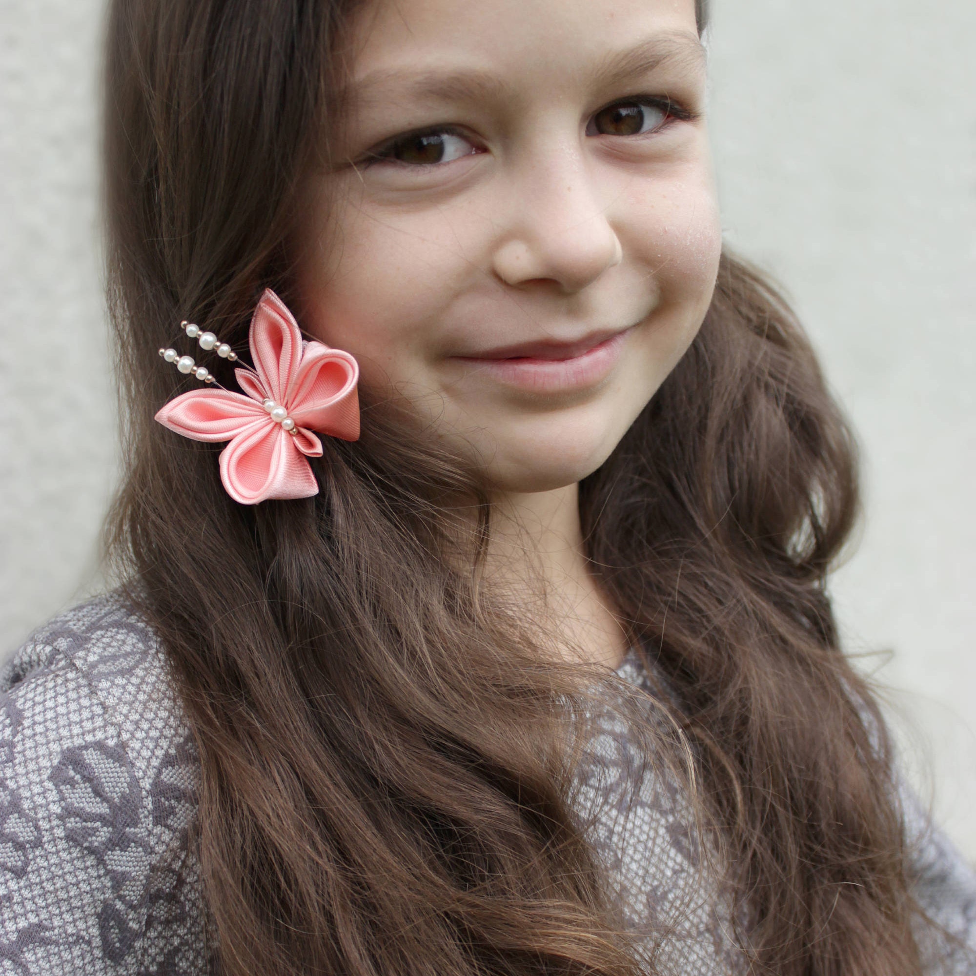 Toddler Hair Clip With Alligator Butterfly Hair Clip Kanzashi Etsy UK