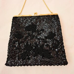Vintage medium sequins and small beads Evening Purse
