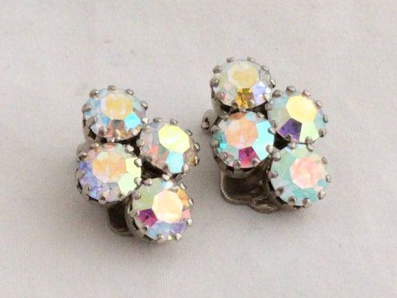 Boucles D'oreilles Clips Vintage Strass Rouge - Verre - Occasion - Style French Fashion