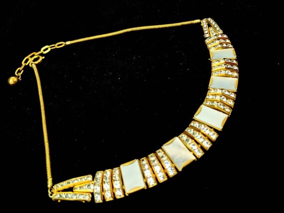 Egyptian revival Mother of Pearl and brass neckla… - image 6