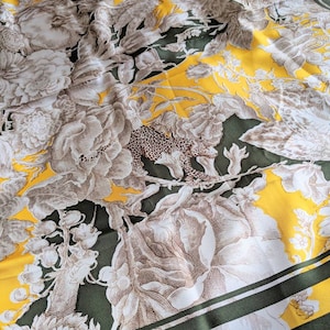 Elegant Italian Floral Scarf | Large Silk Headscarf, Bonnet & Headband | Luxury Fashion Accessory, Perfect Gift for Her