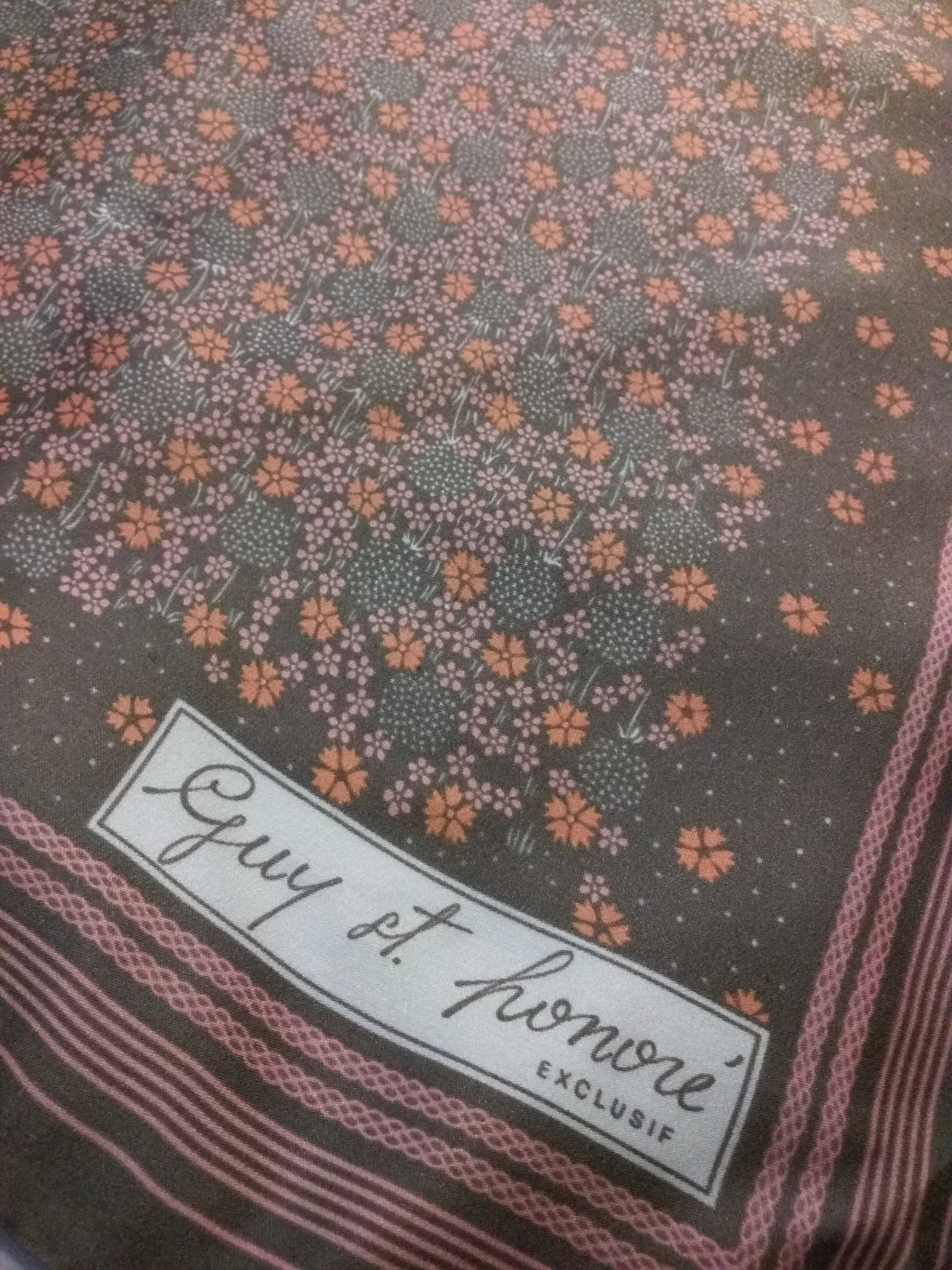 Foulard Carré Vintage Turquoise Guy St Honoré - 90 Cm - Polyester - Pour Femme - État Très Bon