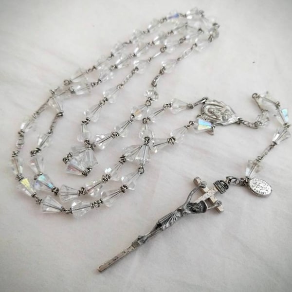 RARE Vintage GLORIA STERLING Italy rosary - mid century rosary beads