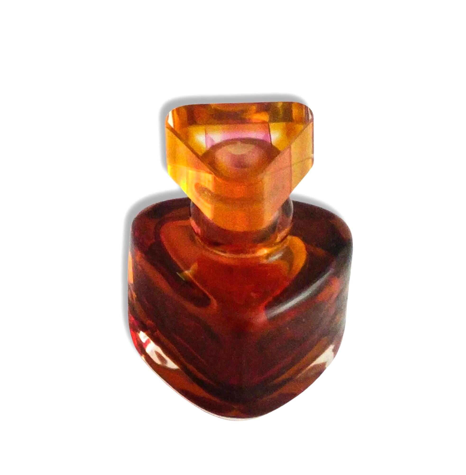 香水瓶 ヴィンテージ ムラーノ 香水瓶 アンバー 小型アート ガラス香水