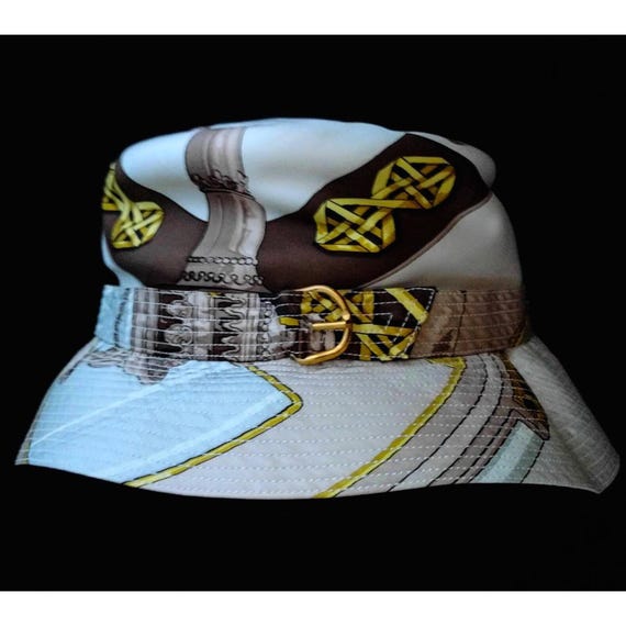 Hat Hermes Silk Hat Safari HERMES Vintage Silk Bucket Hat by