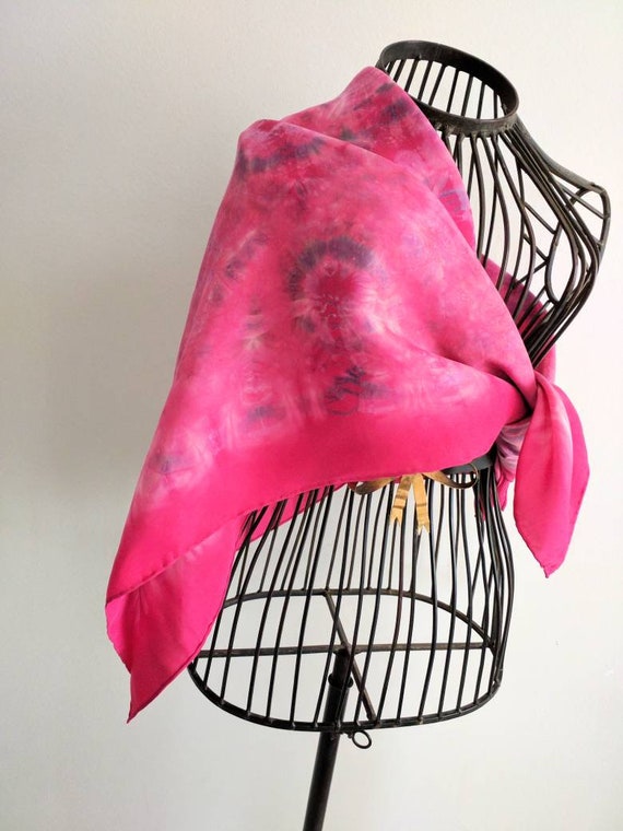 Silk scarf - Pink on Display!! - big scarf / head