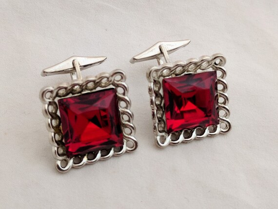 Cufflink red large cufflink - image 5