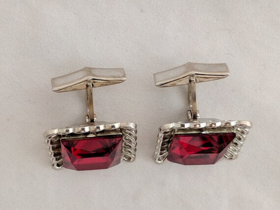 Cufflink red large cufflink - image 2