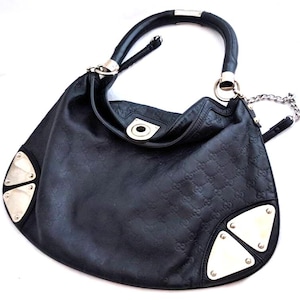 GUCCI Leather Hobo Bag - GG Leather, Designer Handbag, Chic Shoulder Bag, Luxury Accessories, Fashion Tote Bag