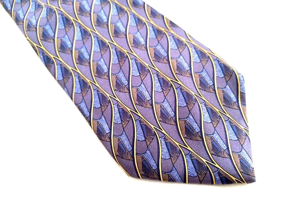 Valentino Italy 100% Silk Purple Medallion Narrow Tie Made in Italy Valentino Silver 100% Silk Ties for Men for sale | eBay main image 2