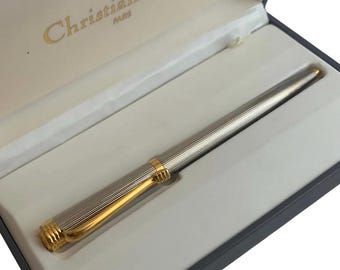 Christian Dior 1979 Sterling Silver Gold Les Dior Ballpoint Pen - Etsy