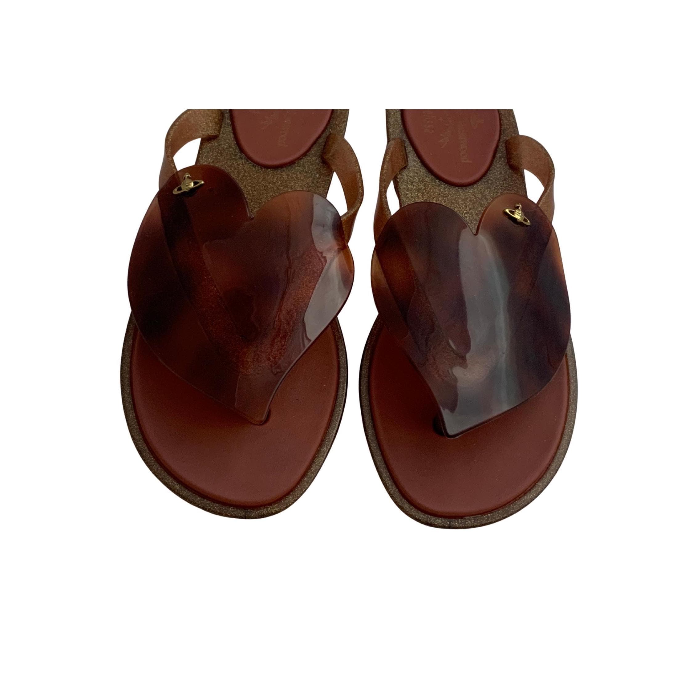 Vivienne Westwood Anglomania Tortoise Flip Flops – 5 US, 35/36 EU