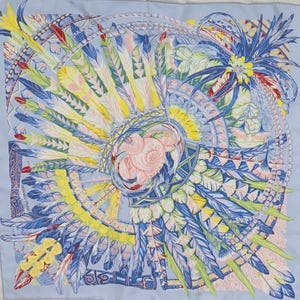 HERMES Danse Pacifique Scarf Silk Hermes scarf DANSE Pacifique Laurence Bourthoumieux.large Hermes Silk Scarf Made in France Hermes square
