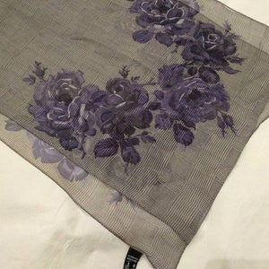 Silk Scarf - ELLEN TRACY Signed, Rare Find Echarpe/Foulard, Elegant Fashion Accessory, Vintage Style, Collectible Gift