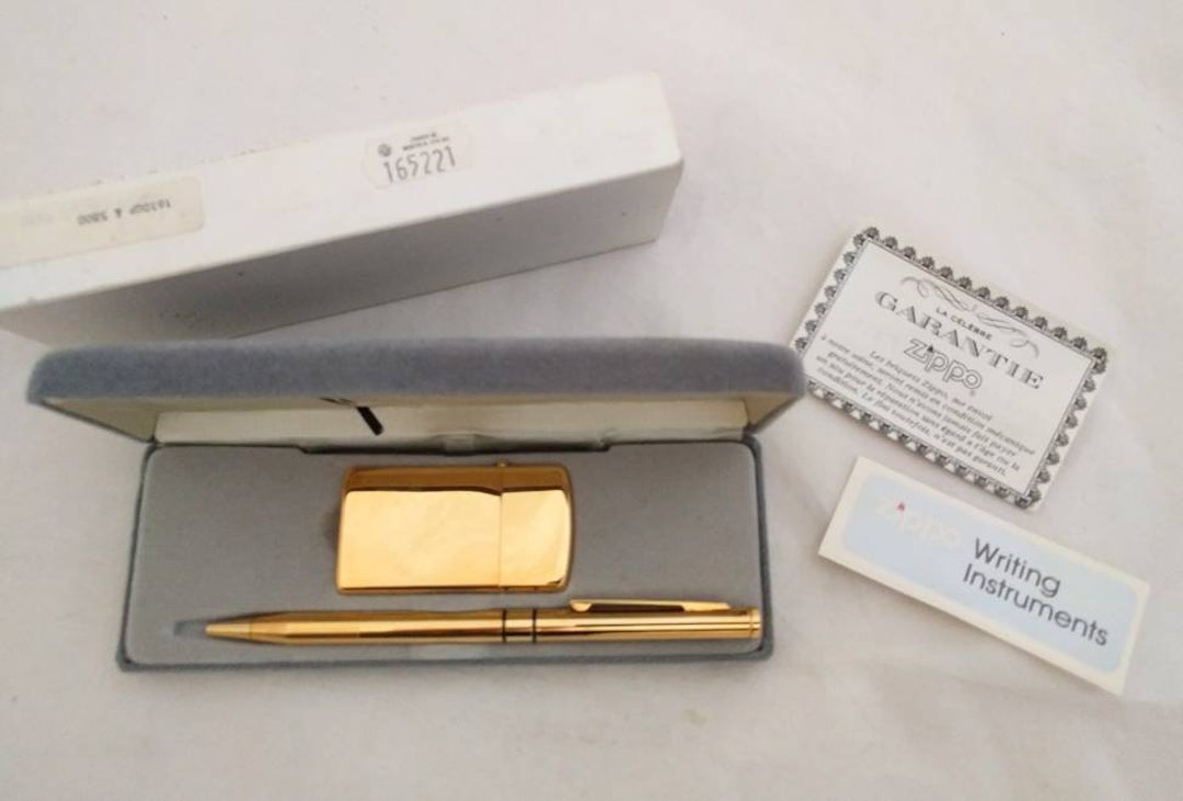 zippoボールペンとライターセット グレー Zippo ヴィンテージ ボールペンとライターセット Zippo ゴールド