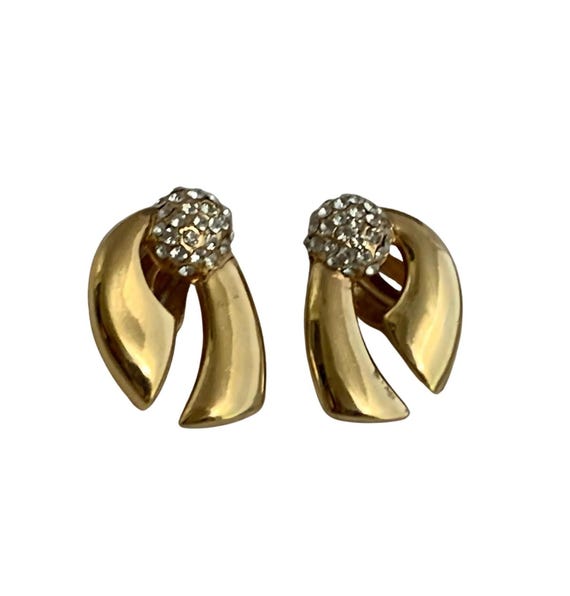 Clip su orecchini - placcato in oro orecchino con lunghe catene e