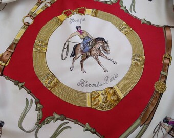 Hermes Scarf PAMPA Jean De Fougerlolle Hermes Scarf Silk Hermes Scarf PAMPA Jean De Fougerlolle Hermes Scarf Silk