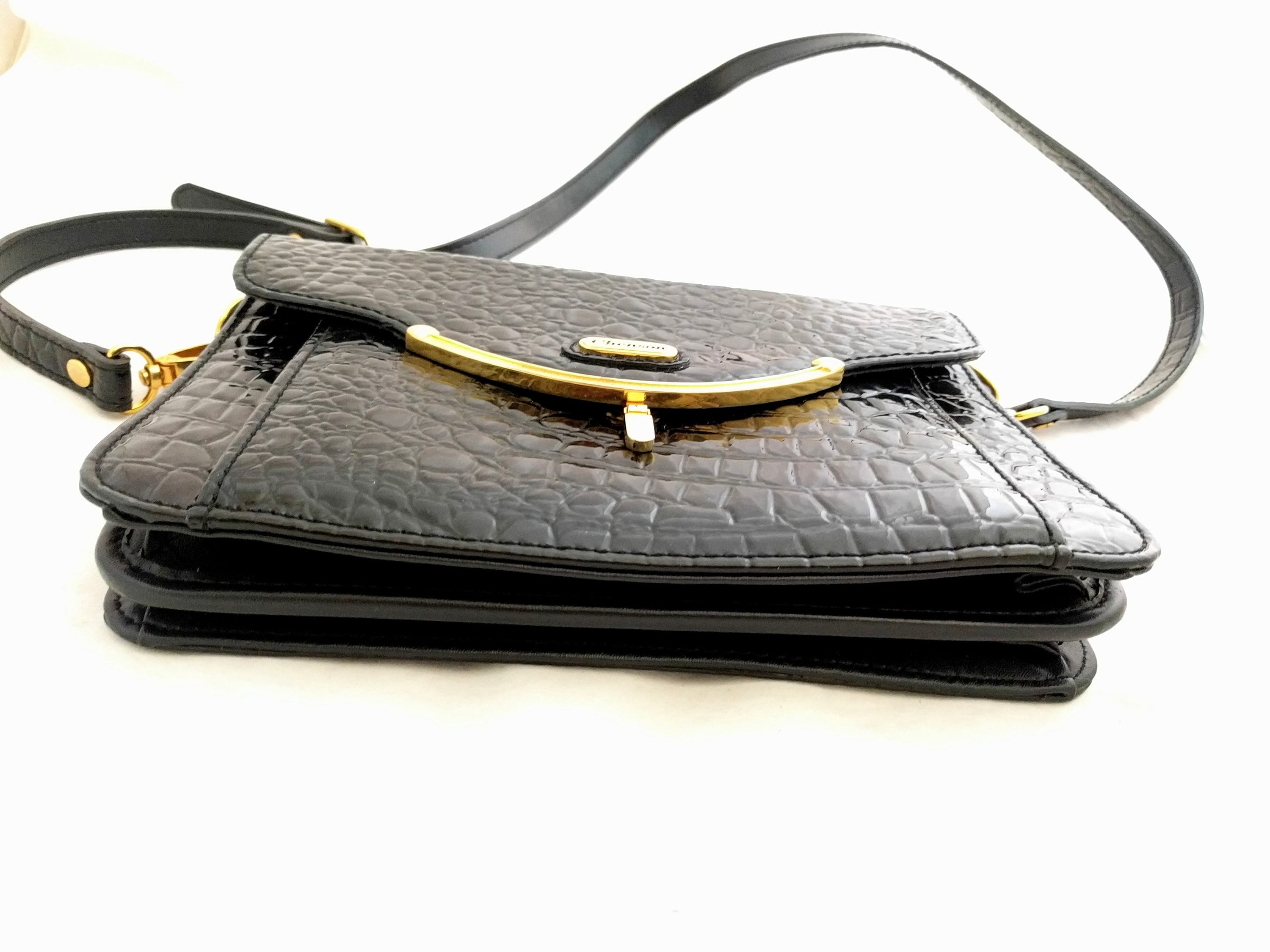 Vintage Chenson Black Embossed Leather Handbag – Crocodile Vintage Chenson Black Embossed Leather Handbag – Crocodile