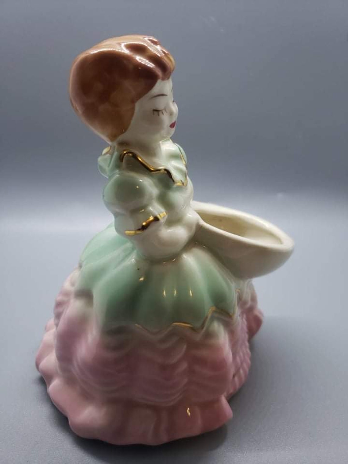 Vintage Porcelain Lady Vase Merrimac Hat Corp Etsy