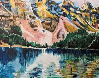 Mountain + Lake Landscape Painting