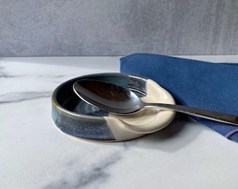 Handmade Ceramic Pottery Spoon Rest for Kitchen Stove or Countertop | Multiple colors