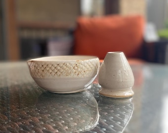 Handmade Matcha Bowl & Whisk Holder Set | Tea Ceremony Gift