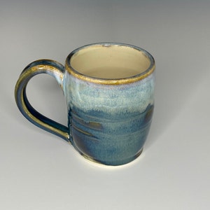 Blue Stoneware Ceramic Mug for Coffee or Tea,  Handmade Ceramics and Pottery