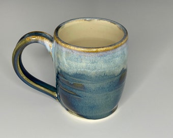 Blue Handmade Ceramic Mug for Coffee or Tea