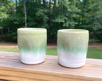 Ceramic Bathroom Cup: 10-12 oz with Thumb Hold Dimple