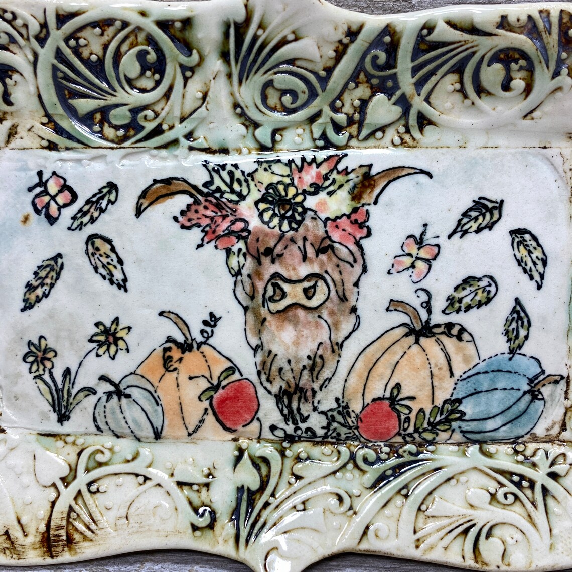 Ceramic Fall Pumpkin Dish, Handmade Pottery Tray - Etsy
